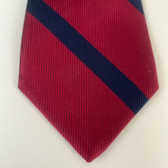Jim Thompson 100% Silk Red & Blue Striped Tie - Picture 1 of 7